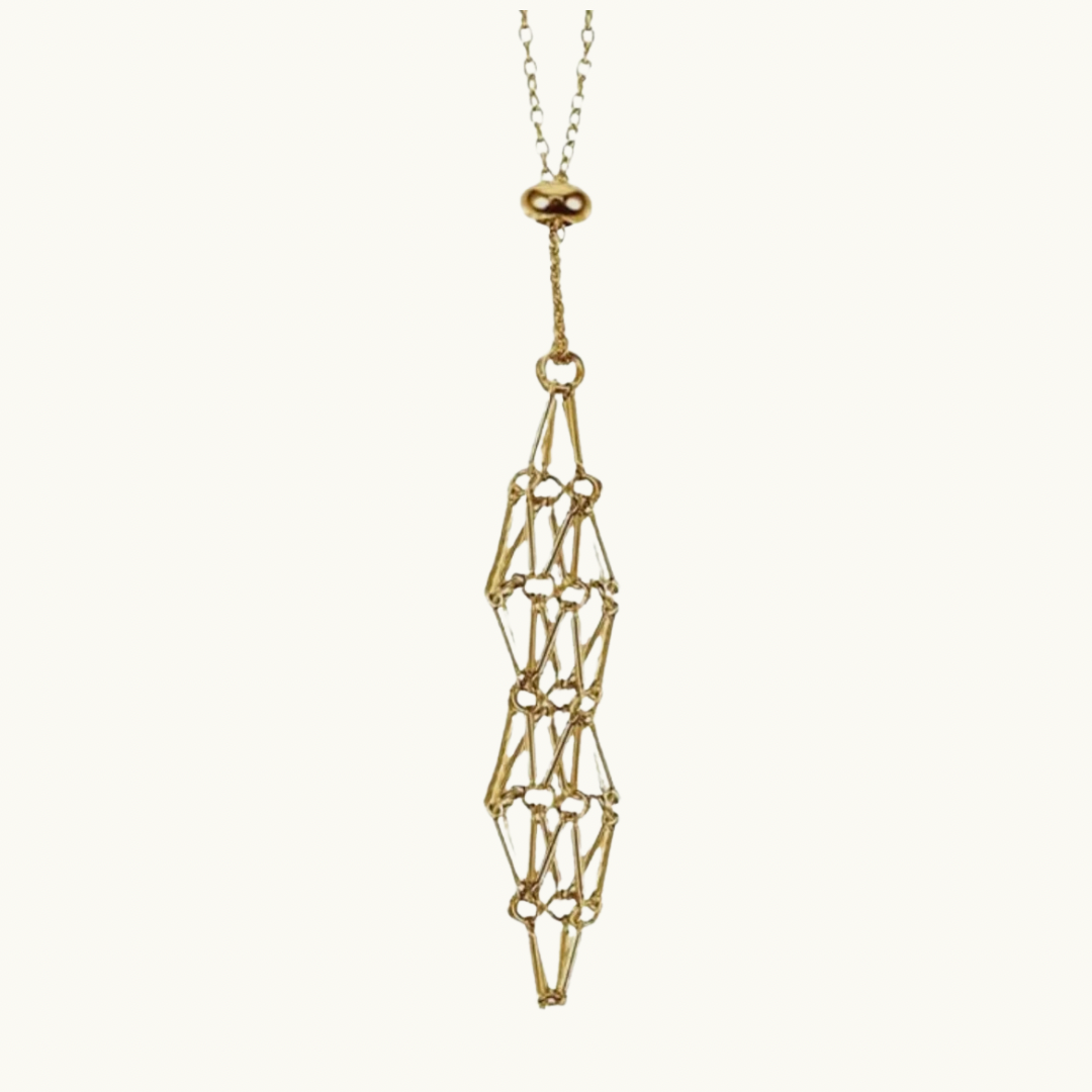 Adjustable Metal Crystal Holder Necklaces in Silver & Gold - Personalized style meets elegance with our crystal holder cage necklaces. Designed to hold a stone of your choice (stone not included), these versatile necklaces feature a 60-65cm chain length and a 5cm cage length. Perfect for showcasing your unique personality and making great gifts for any occasion