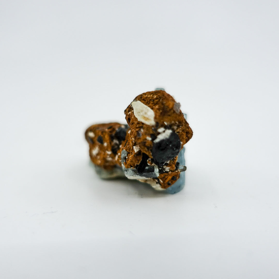 Aquamarine with Siderite Black Tourmaline