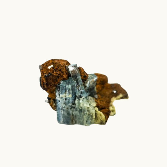 Aquamarine with Siderite Black Tourmaline