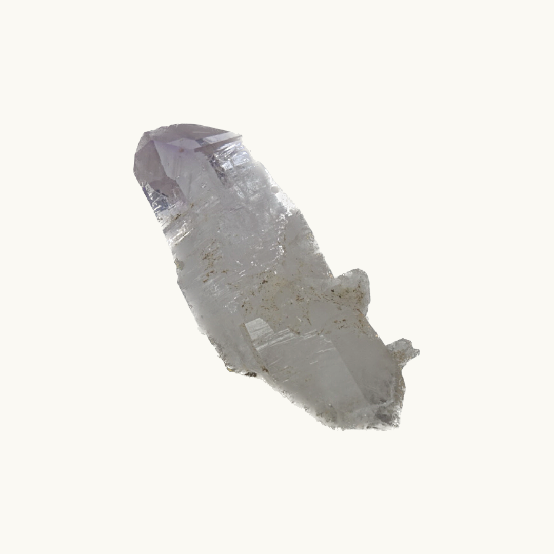 Vera Cruz amethyst crystal, available in small (1.5" x .25"), medium (1.5" + x .50" +), and large enhydro (1.5" x .50" + with trapped water) sizes. Ideal for higher chakra connection, intuition enhancement, and meditation. Shapes and sizes may vary.