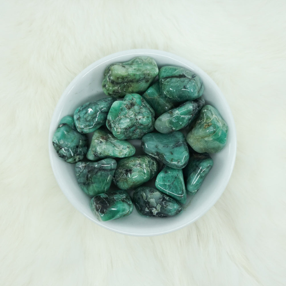 Emerald Tumbled Crystals - Courage & Heart Healing - Juniper Stones