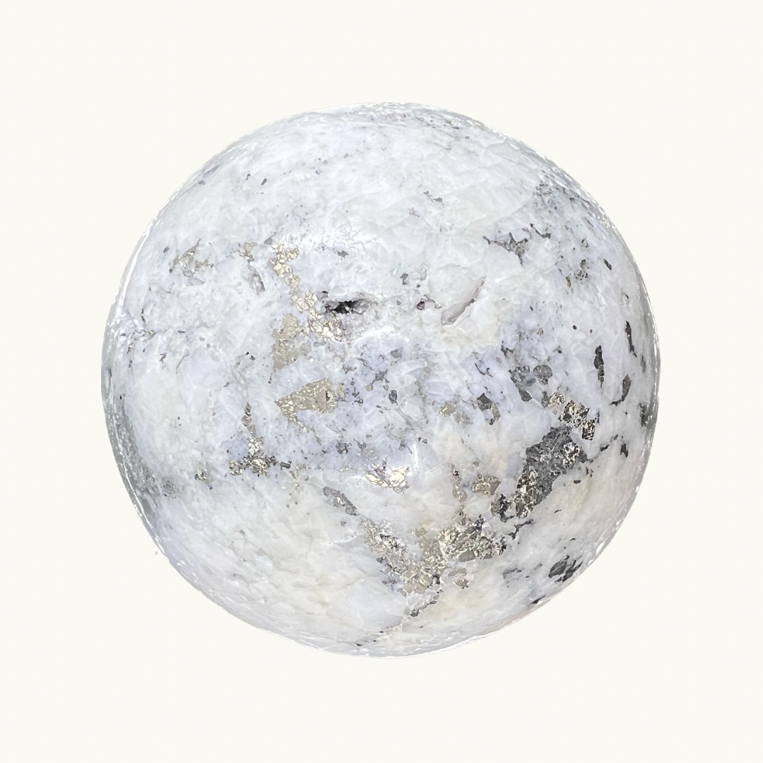 Pyrite in Quartz Sphere