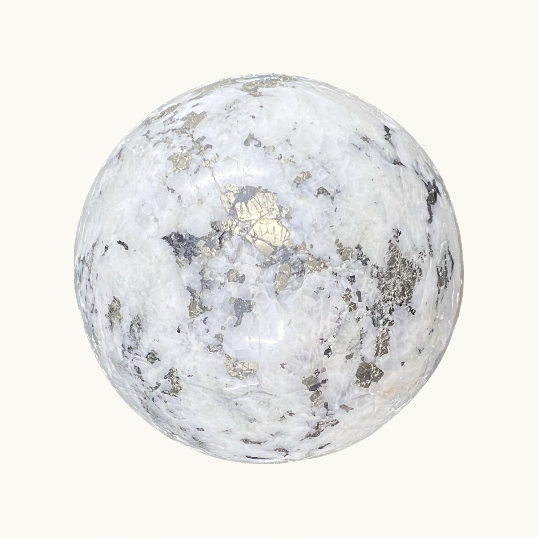 Pyrite in Quartz Sphere
