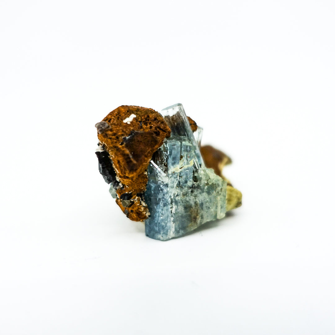 Aquamarine with Siderite Black Tourmaline