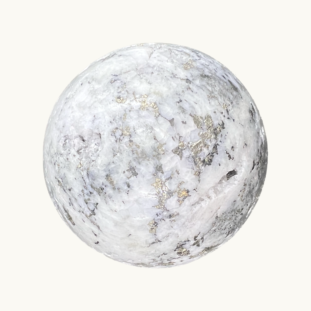 Pyrite in Quartz Sphere