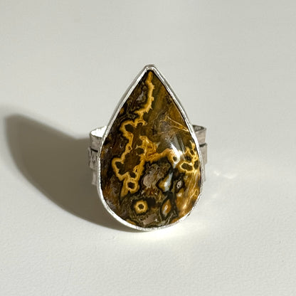 Ocean Jasper Thick Ring Band Size 8
