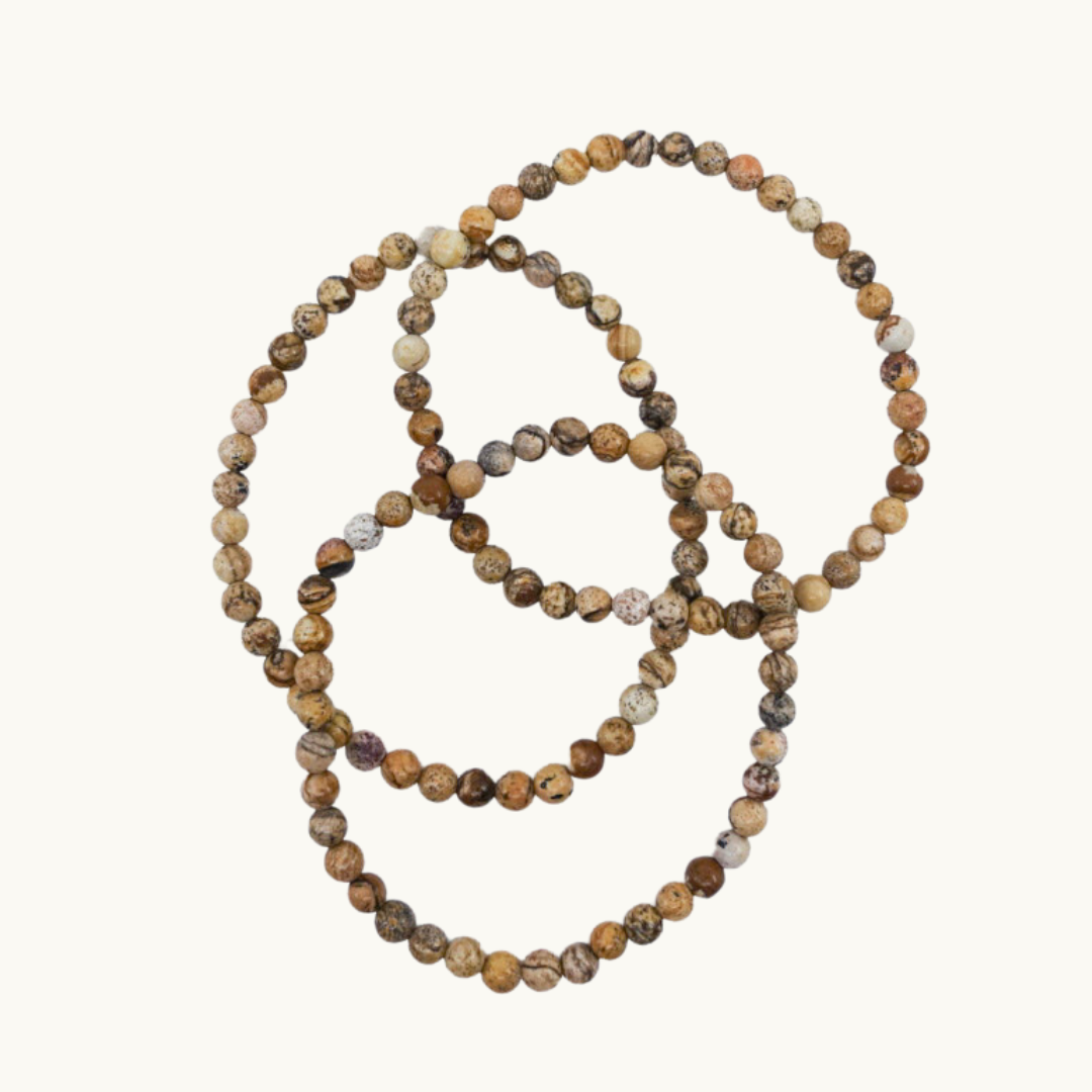 Picture Jasper Beaded Bracelets - Enhance decision-making and connect with Earth energies with our Picture Jasper bracelets, perfect for promoting clarity and stability. Available in 4mm and 8mm sizes, each bracelet is uniquely chosen for you