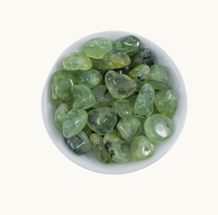 Prehnite with Epidote Tumbled Crystals - Protection, Strength & Inner Wisdom - Juniper Stones