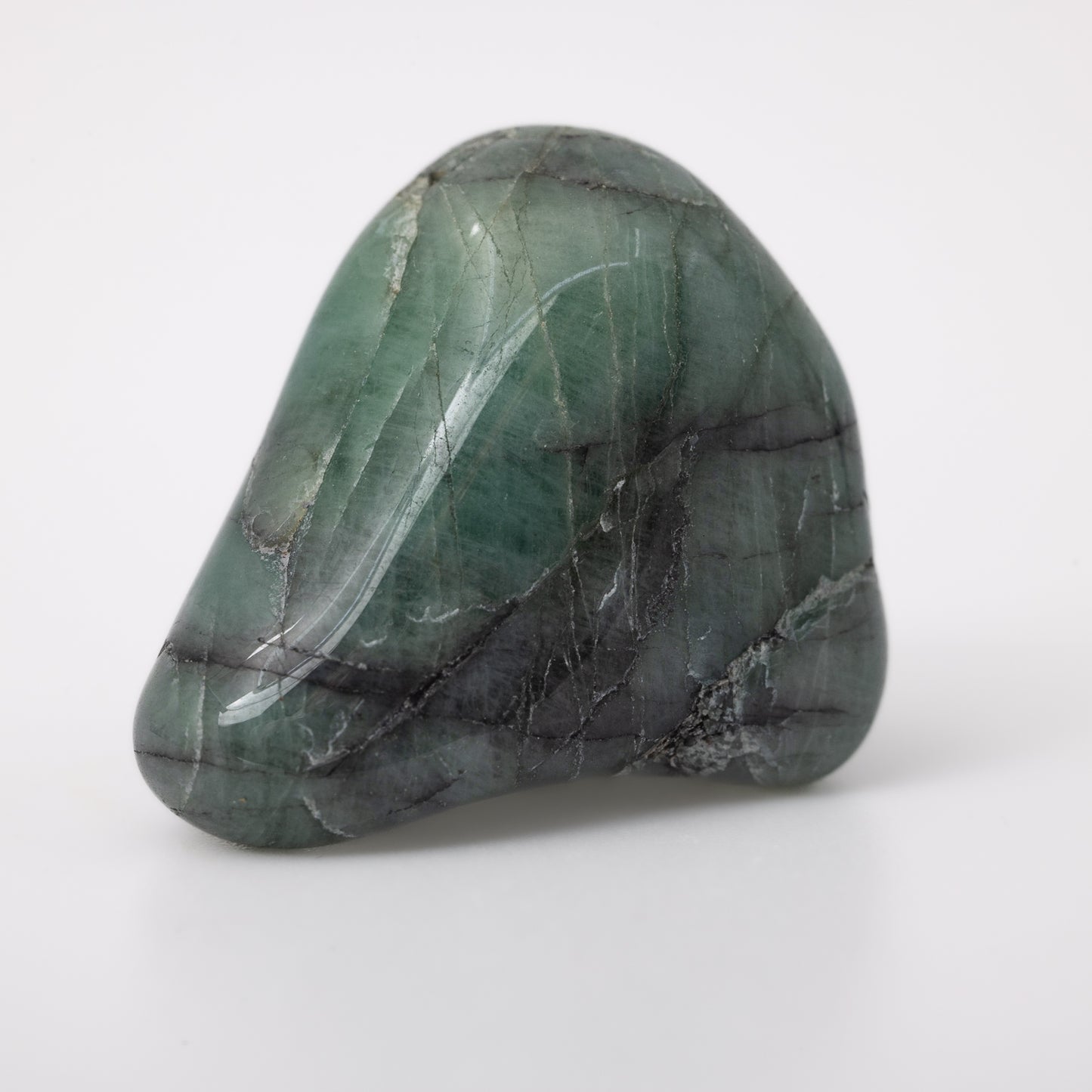 Emerald Tumbled Crystals - Courage & Heart Healing - Juniper Stones - Close up shot 