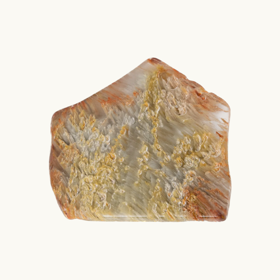 Polished Amphibole Quartz Slice - Channel love, beauty, joy, conduit to guardian angels