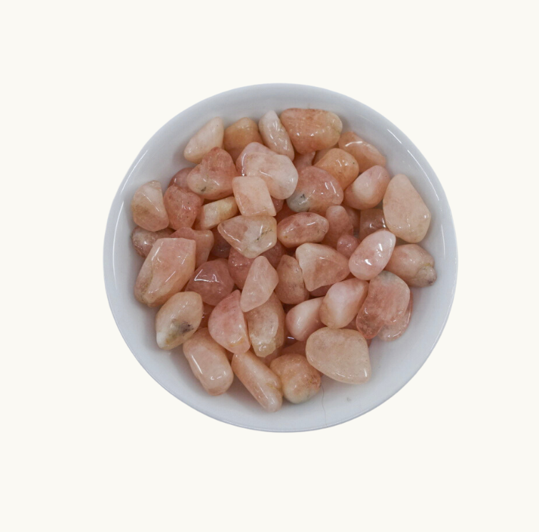 Peach Morganite Tumbled Crystals - Soul Mate Attraction & Emotional Healing - Juniper Stones