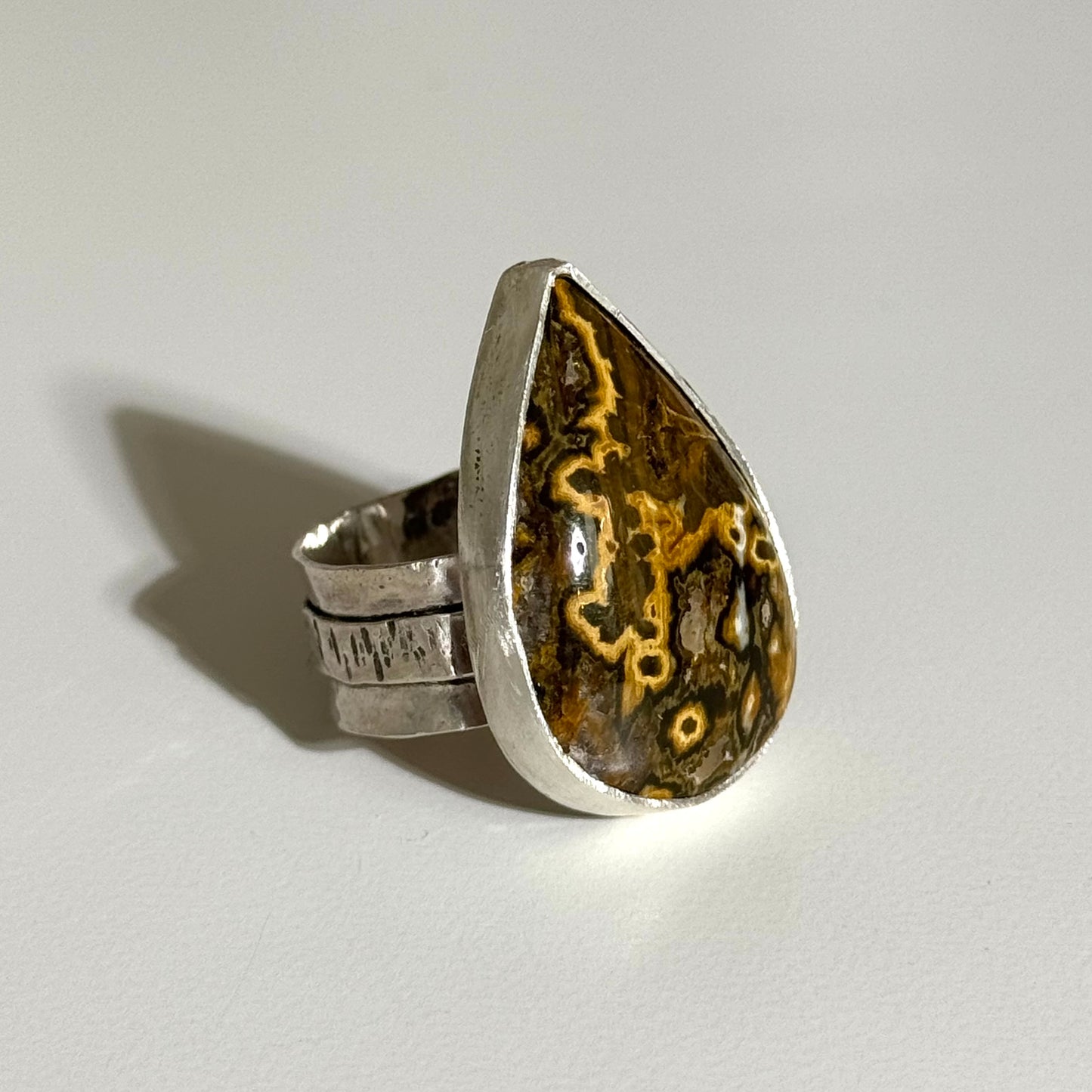 Ocean Jasper Thick Ring Band Size 8