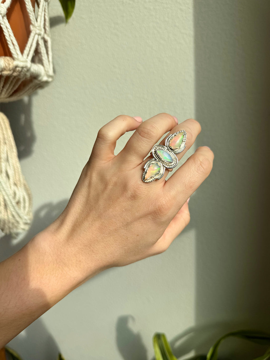 Opal Triple Set Ring Size 6.5