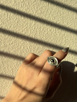 Pyrite Eye Ring Sz 6