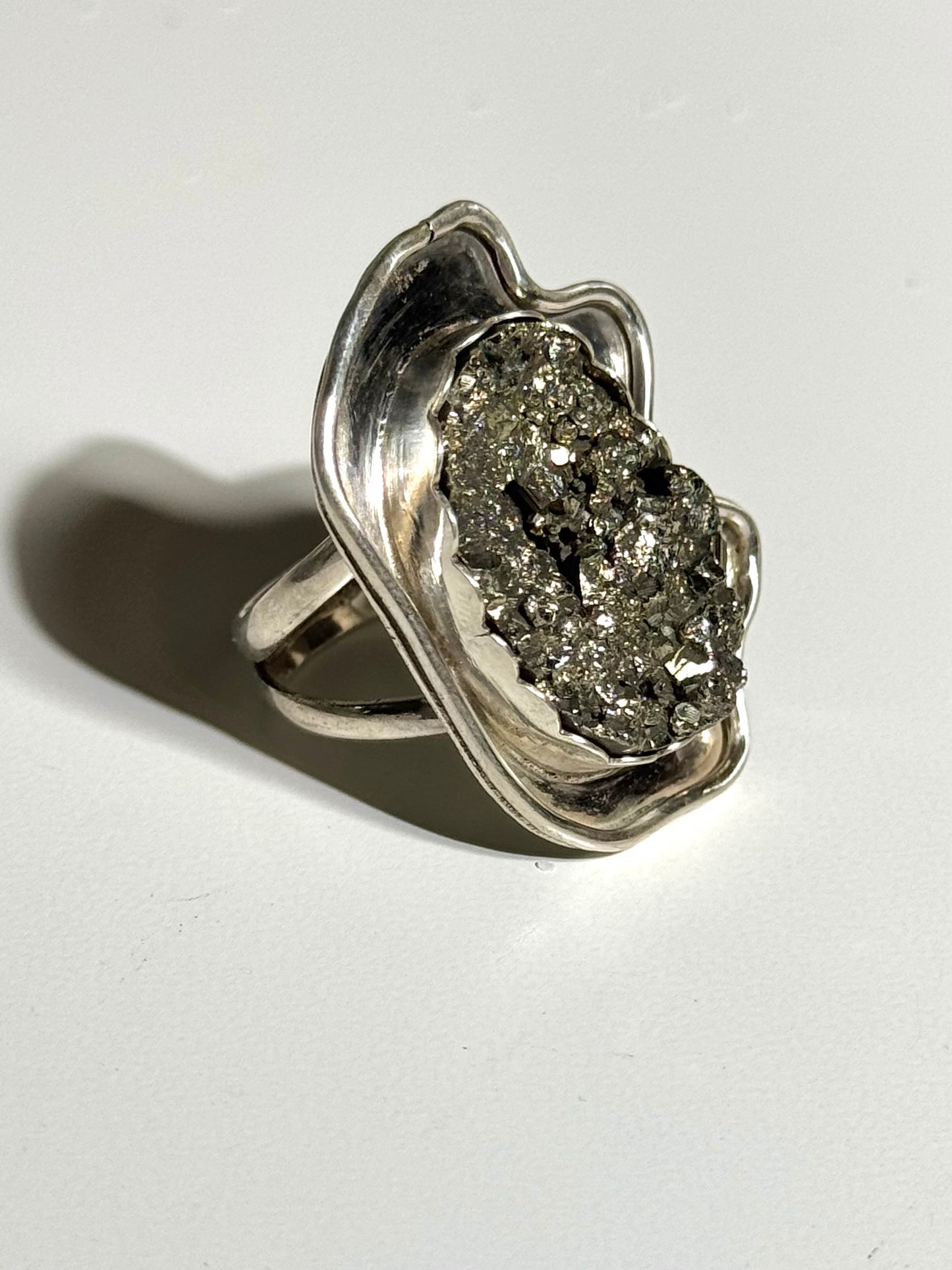 Funky Statement Pyrite Ring - Size 7