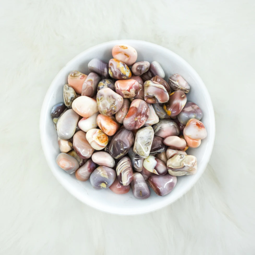 Pink Botswana Agate Tumbled Crystals - Passion & Balance - Juniper Stones