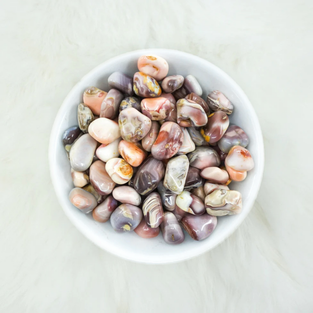 Pink Botswana Agate Tumbled Crystals - Passion & Balance - Juniper Stones