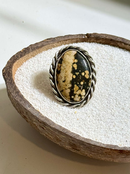 Braided Ocean Jasper Ring Size 7.5