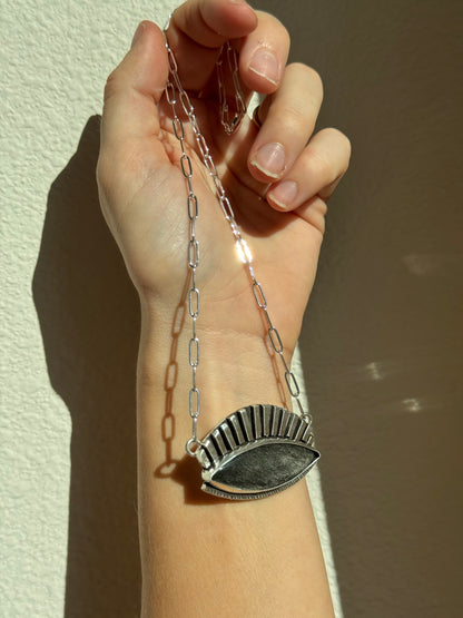 Evil Eye Gold Sheen Obsidian Handmade Necklace