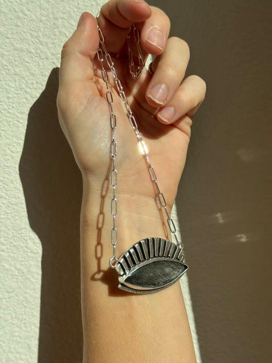 Evil Eye Gold Sheen Obsidian Handmade Necklace