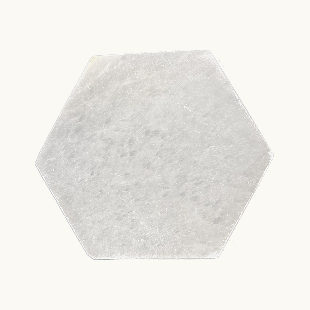 Hexagon Selenite Plate - Clear Energy Blocks