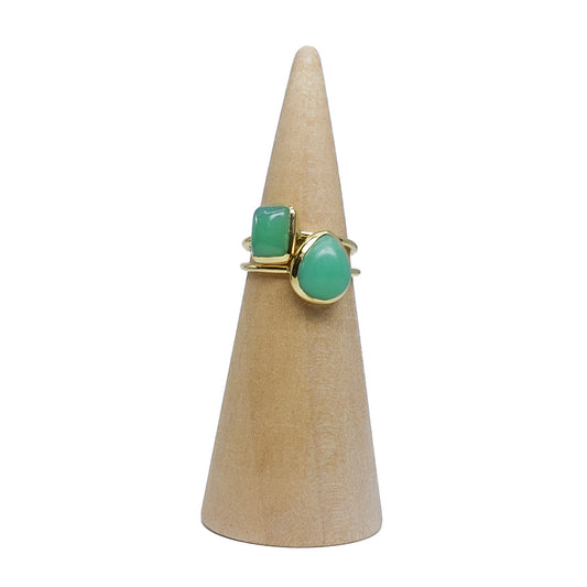 Chrysoprase gold rings representing relationship healing. Shop now!