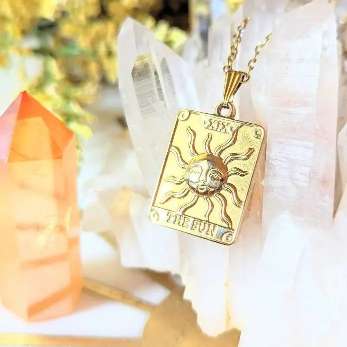 Tarot Sun Necklace - Gold