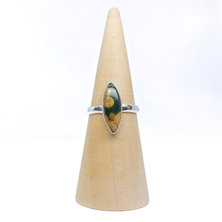 Ocean jasper ring representing joy and negativity dissolution. Shop now!