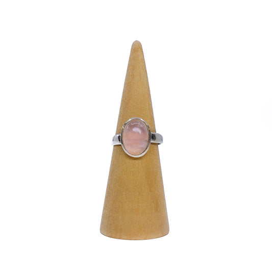 Rose Quartz round ring representing love, compassion, and healing. Pairs with Rhodonite. Shop now!