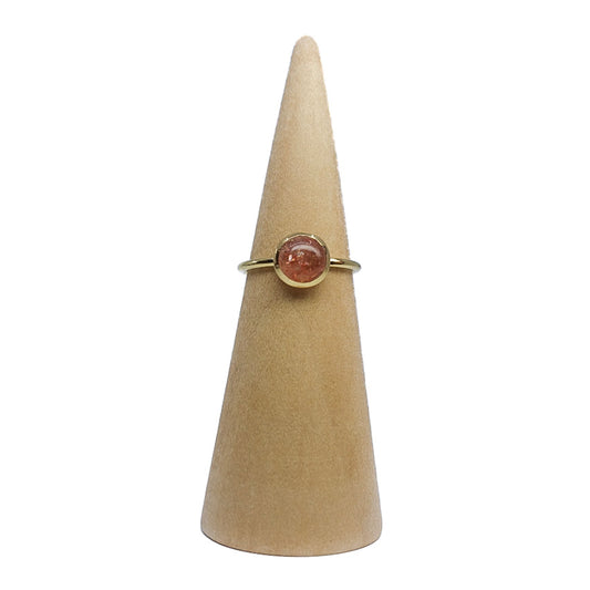 Size 7 gold Sunstone ring representing personal power and prosperity. Shop now!