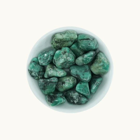 Emerald Tumbled Crystals - Courage & Heart Healing - Juniper Stones