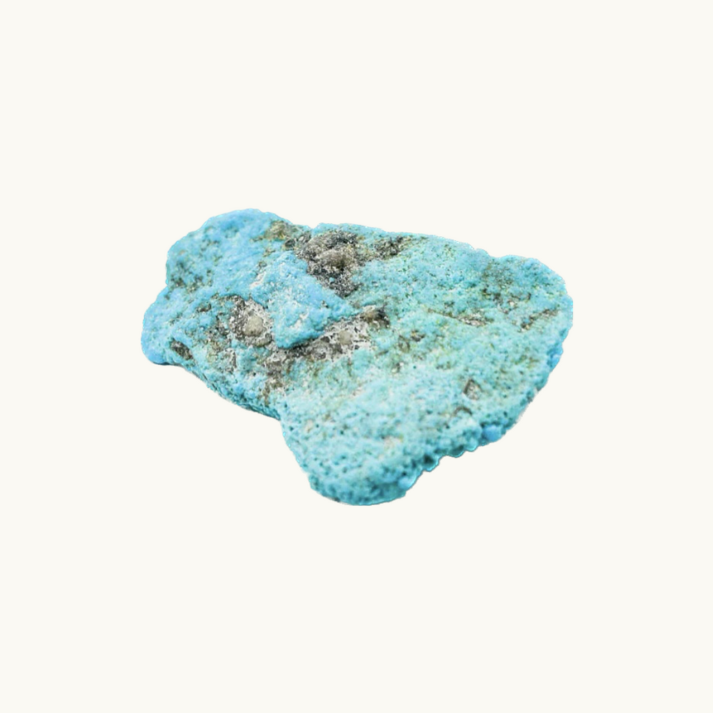 Natural Kingman Turquoise: Speak Your Truth with Heart Connection. Available in various sizes.