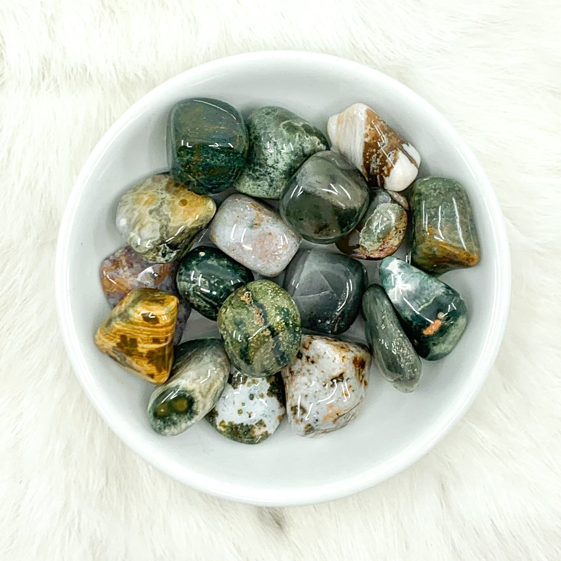 Ocean Jasper Tumbled Crystals - Joy, Positivity, & Energy Balance - Juniper Stones