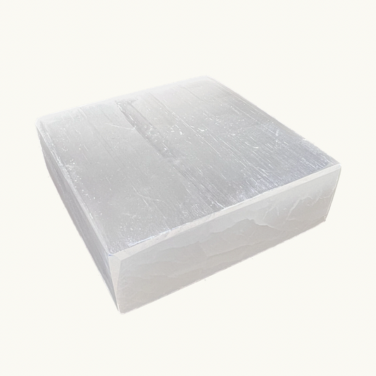 Selenite Charging Thick Square Plate - Energy Clearing