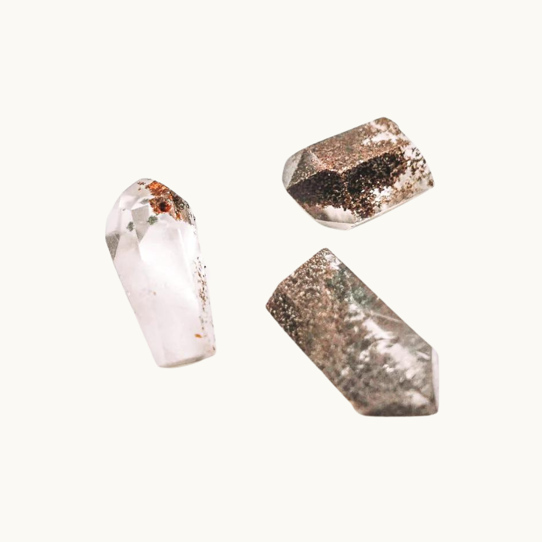 Chlorite Included Quartz Points - Connect with nature's energy, grounding, stabilizing.