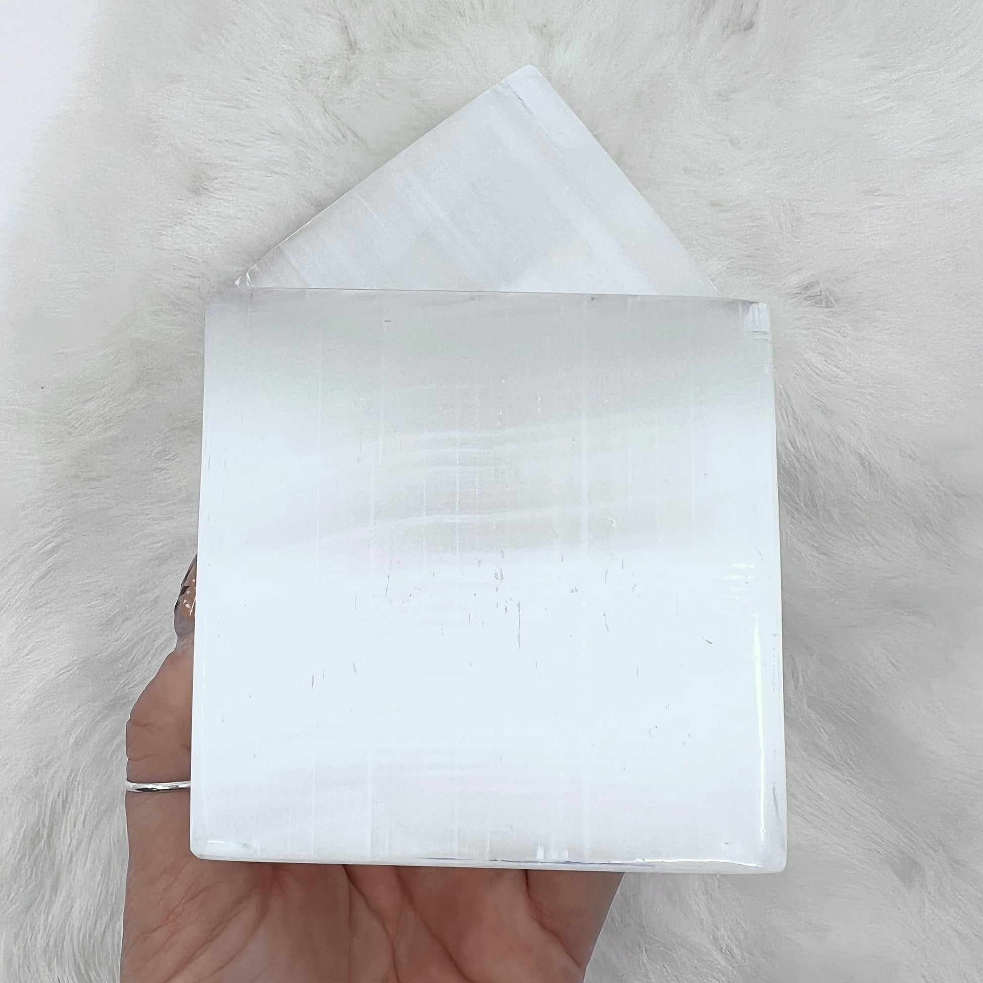 Selenite Charging Thick Square Plate - Energy Clearing