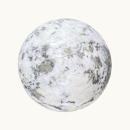 Pyrite in Quartz Sphere