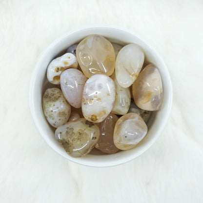 Pink Chalcedony Tumbled Crystals - Nurturing Self-Love & Emotional Stability - Juniper Stones