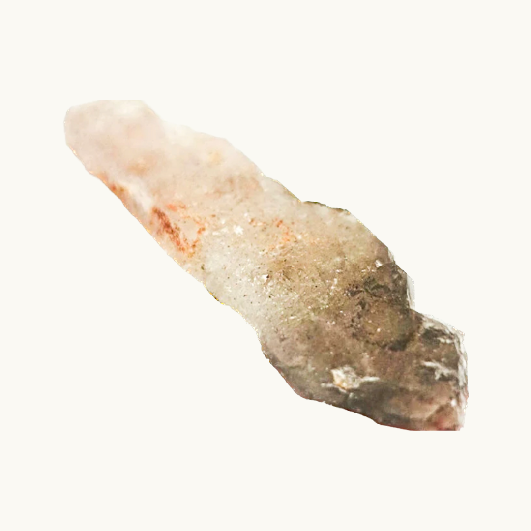Rough Tabby Elestial Quartz Crystal, approximately 3.25 inches long and 1 inch wide