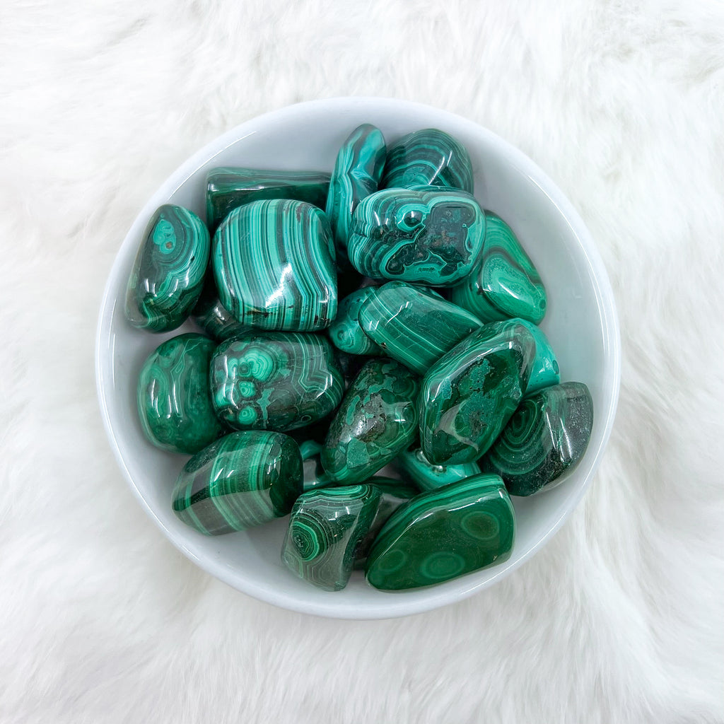 Malachite Tumbled Crystals - Boost Confidence & Personal Power - Juniper Stones