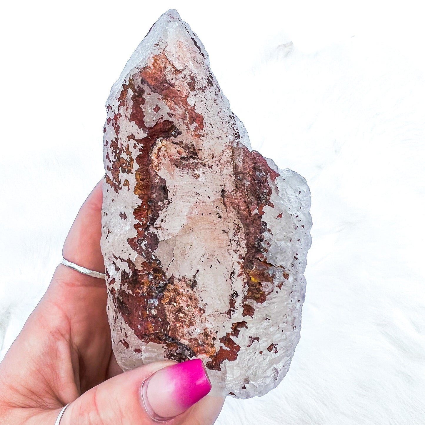 Red Nirvana Quartz: Deepen Spiritual Connection and Overcome Difficulty. Available in various sizes.